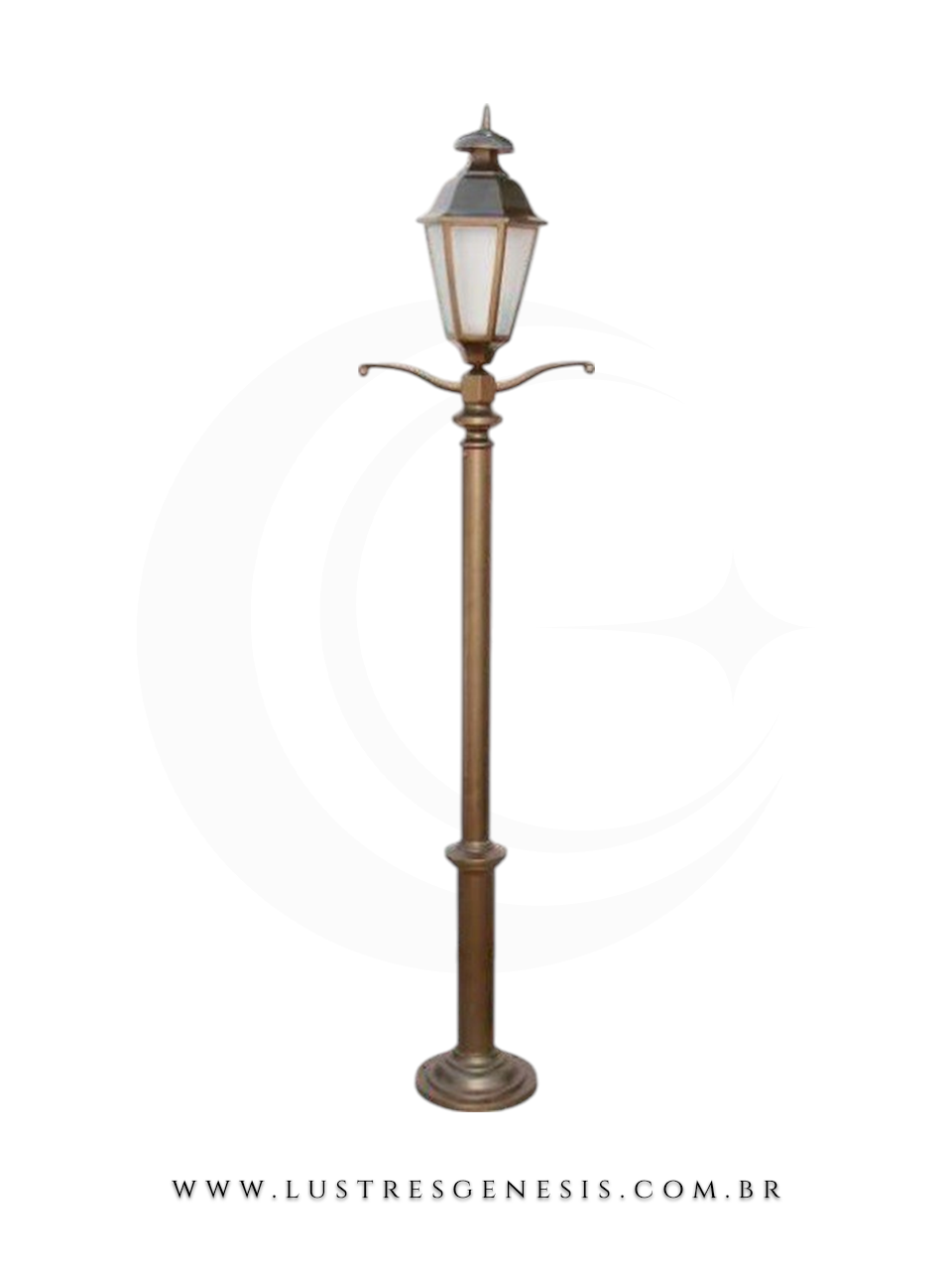 Poste de Ilumina&ccedil;&atilde;o externa Cl&aacute;ssico Retro 2,49m estrutura robusta em alum&iacute;nio fundido para jardim e fachada
